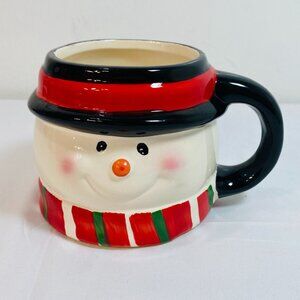Snowman Large Mug 4" H 3" Diameter East West Dist. Like New